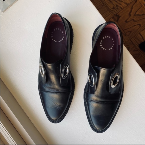 MARC JACOBS • Leather Platform Flats - Picture 7 of 13